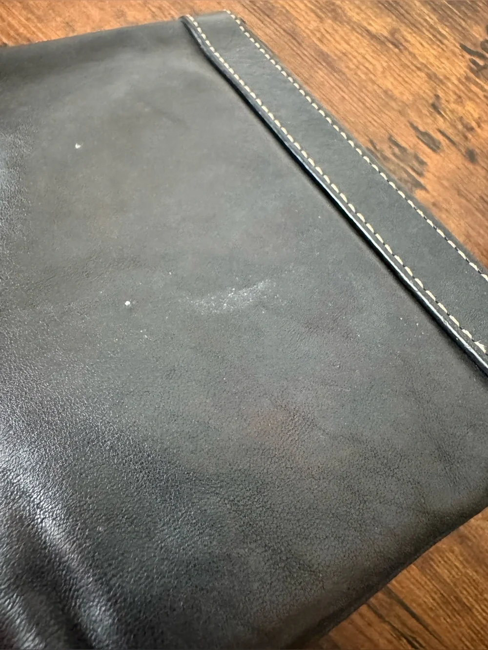 Coach Black Leather Wristlet Zip Pouch Clutch Silver Hardware Small Bag